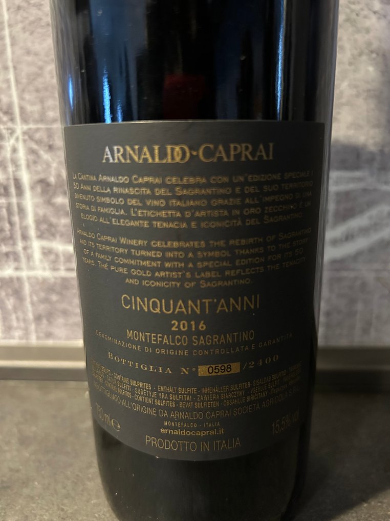 2016 Arnaldo Caprai Cinquant'anni - Montefalco Sagrantino DOCG - 1 SticlÄƒ (0.75L) #4.3