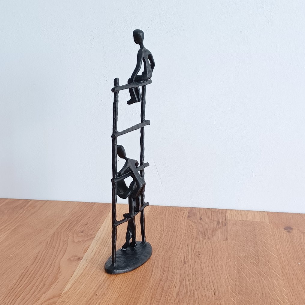 Skulptur, équilibre sur échelle - 25 cm - fer forgé #4.3