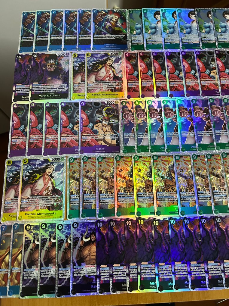 Bandai - 77 Cartes en vrac - One Piece Foil, Illustration complète #1.0