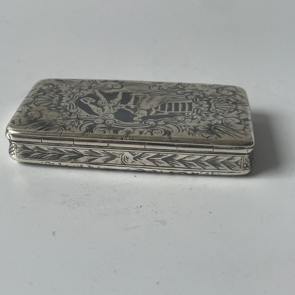 Doos - argent niellé 19° - .950 zilver - Poinçons Vieillard #4.3