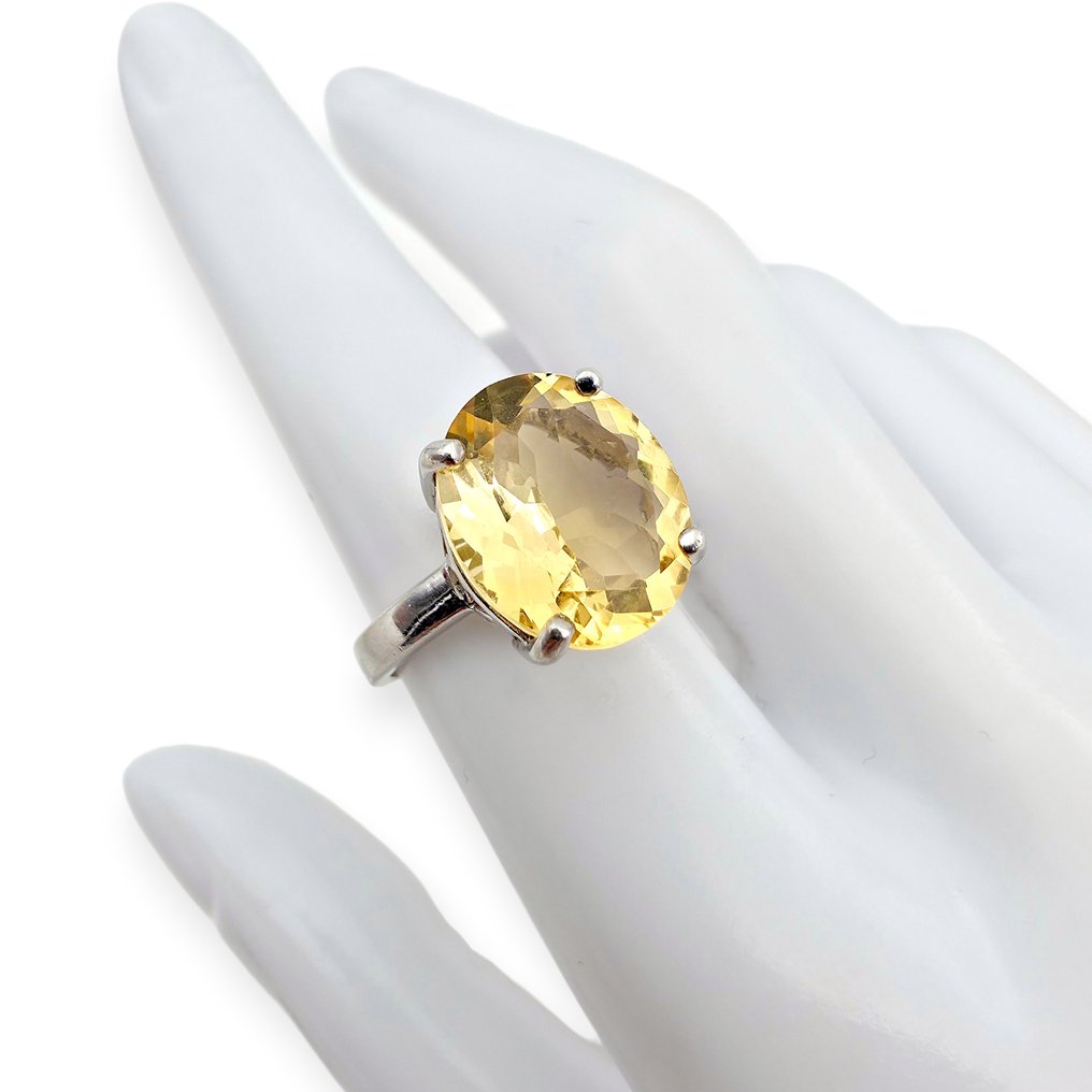 Fără preț de rezervă - Inel Argint - Citrin (Certificat) #3.2