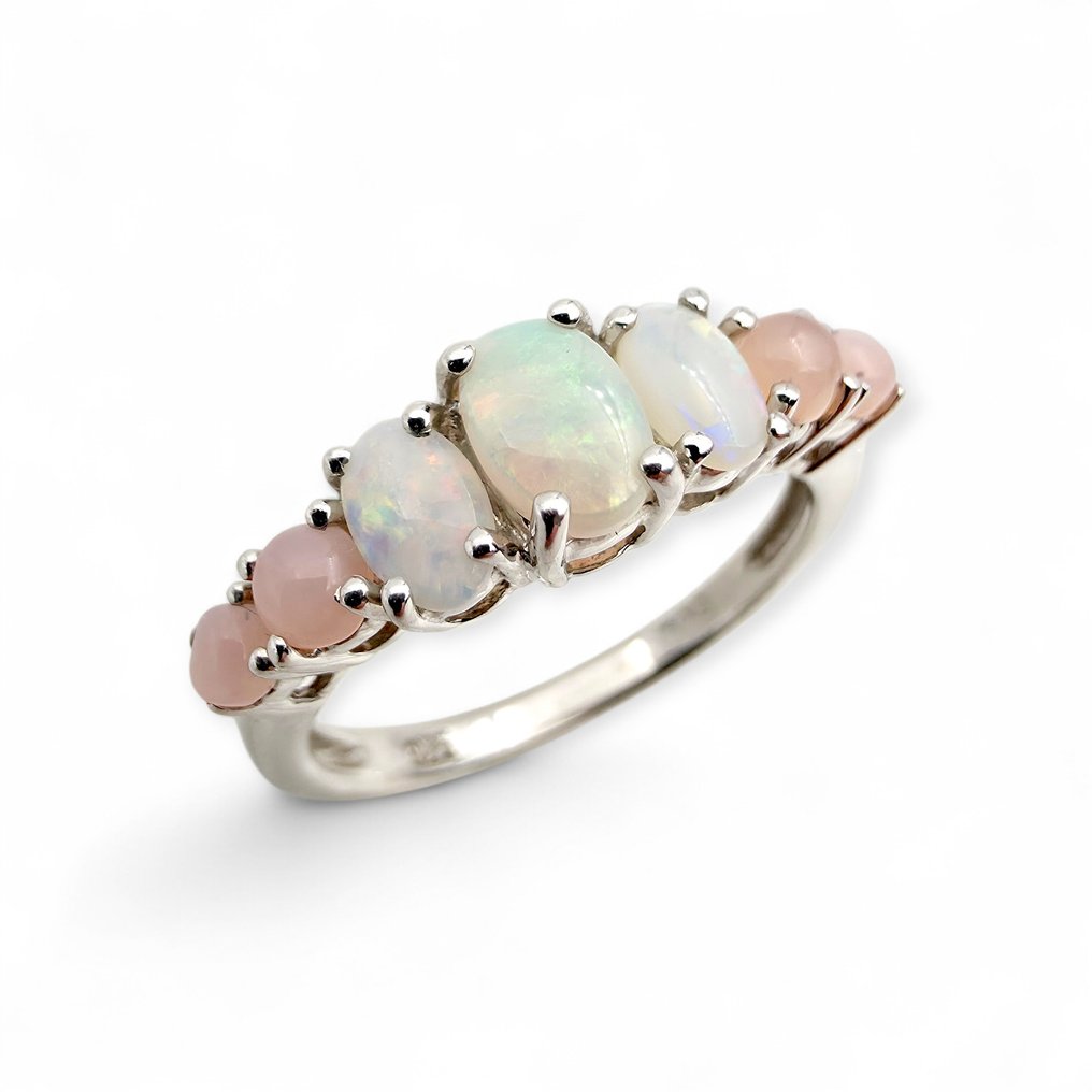 No reserve price - Ring Silver - Opal (Certified) #1.0