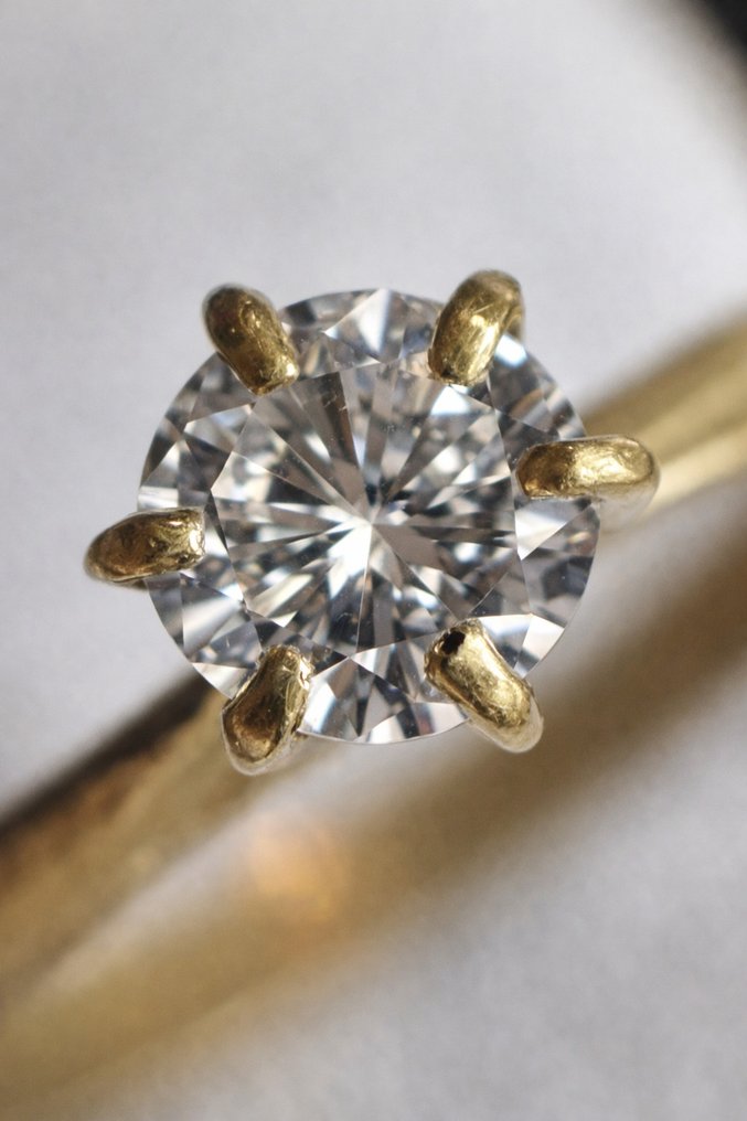 Ring - 18 kt Gelbgold Diamant (Natürlich) - Solitaire #2.1