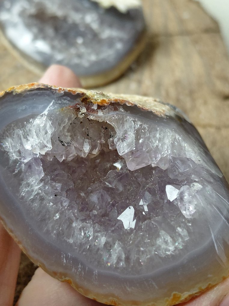 Beautiful polished Agate & Amethyst geodes- 1 kg - (6) #3.2