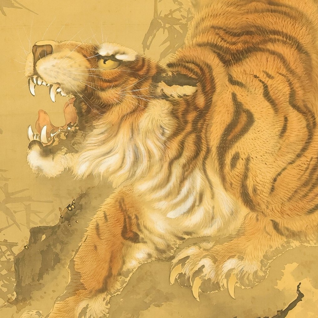 Roaring Fierce Tiger - Ganku 岸駒 (1749-1838) - Ιαπωνία - Τέλη της περιόδου Edo  (χωρίς τιμή ασφαλείας) #1.0