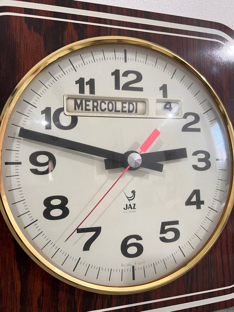 Wall clock - Jaz - Brass, Plastic, Wood - 1970-1980 - Electronic #1.0
