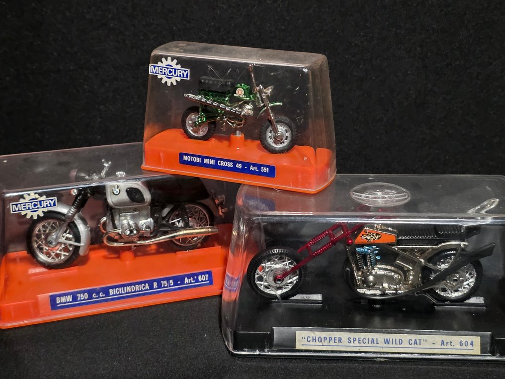 Mercury - Model motorcycle  (3) - CHOPPER SPECIAL WILD CAT; MOTOBI MINI CROSS 49; BMW 750 c.c. BICILINDRICA R 75/5 #2.1