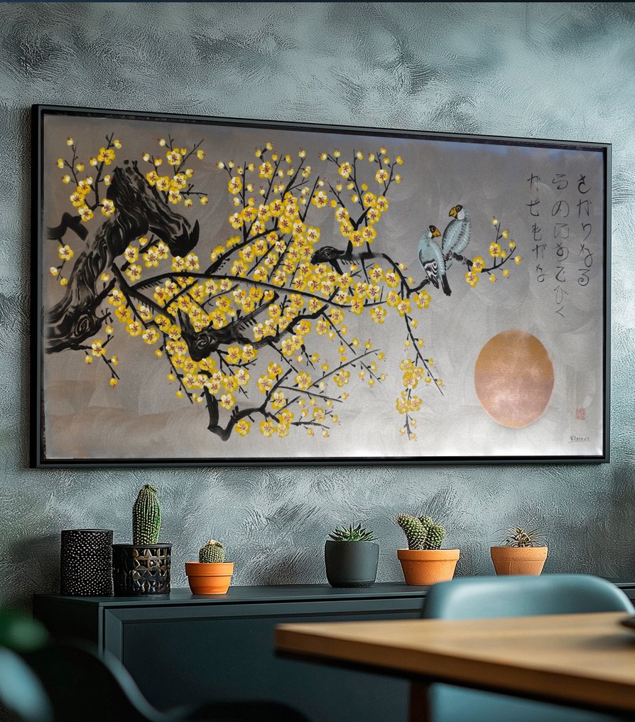 Ksavera - Japanese sakura J438 - painting on XXL canvas 210cm #1.0