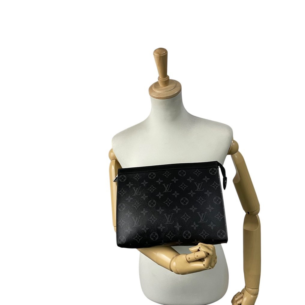 Louis Vuitton - Monogram Eclipse Pochette Voyage Leather Trim Clutch Bag - Clutch bag #3.2
