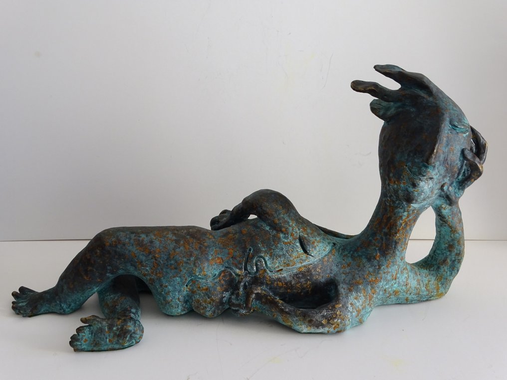 Juan Garcia Ripolles (1932) - 雕刻, Lying Woman - 33.5 cm - 青铜饰面 - 1999 #3.2