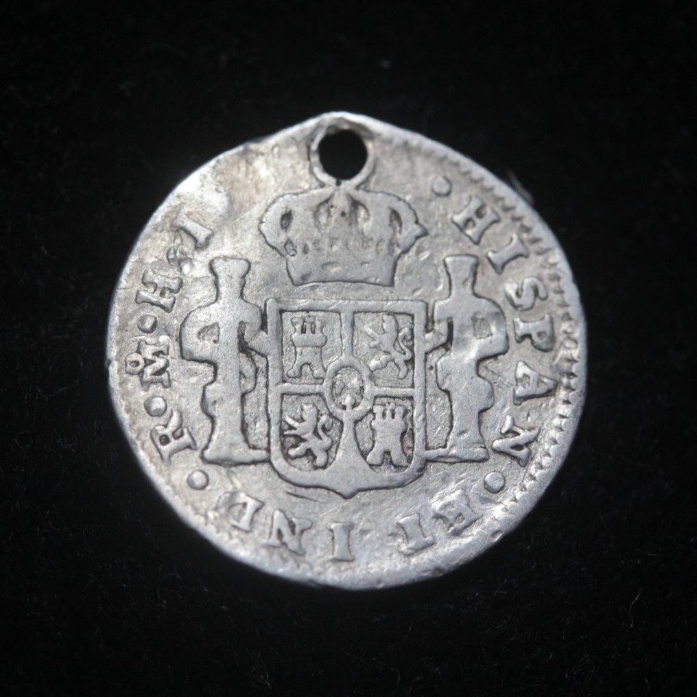 España. Fernando VII. Medio Real 1810. Mexico. HJ. (Sin precio de reserva) #2.1