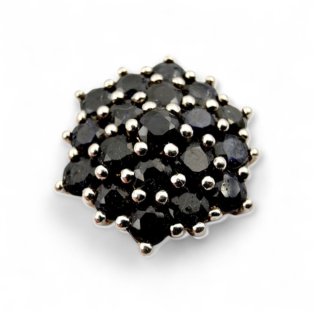 Ingen mindstepris - Smykkesæt med 2 dele Sølv - Safir (Certificeret) #1.0