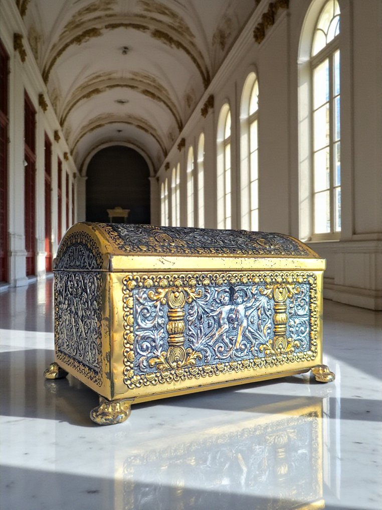 Erhard & Söhne - Κουτί - Σφραγισμένο - αριθμός μοντέλου 6401/3 - αρχές του 20ού αιώνα. - Ορείχαλκος, Επάργυρο #1.0