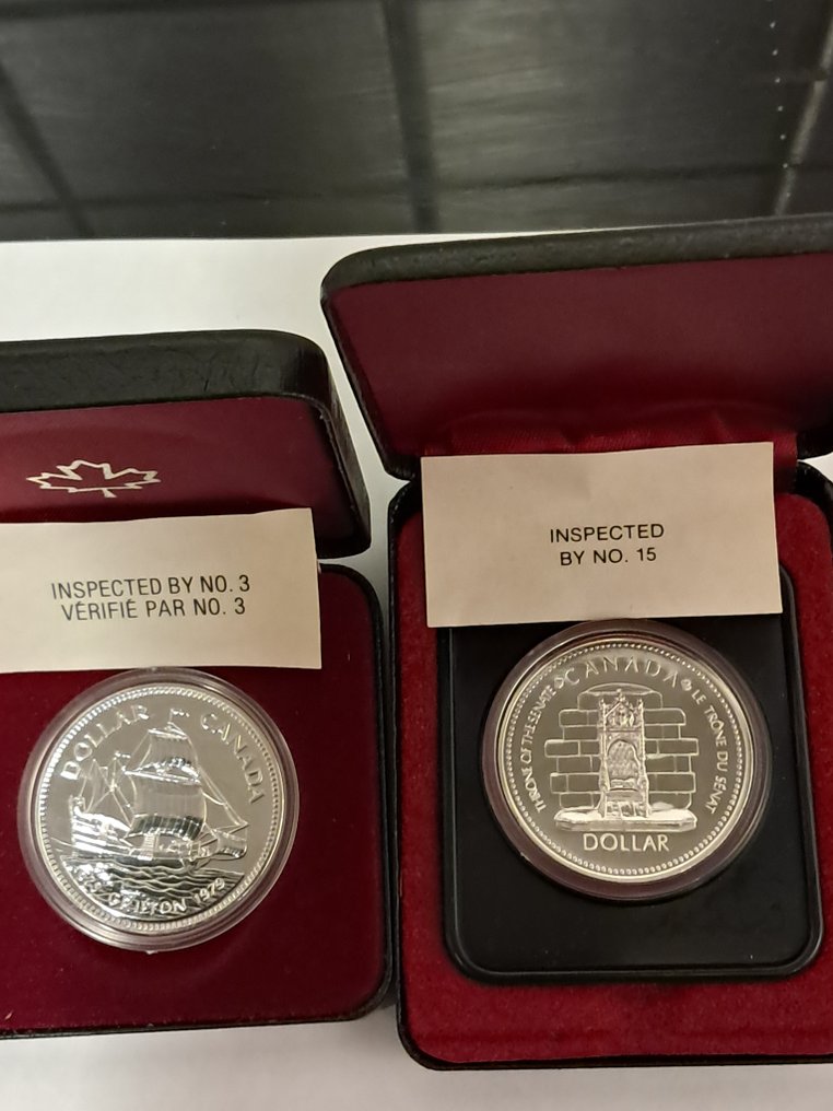 Canada. 1 Dollar 1977/1979, 2 x  (Ingen reservasjonspris) #1.0