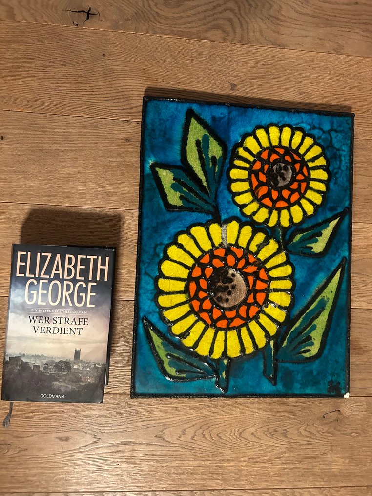 世紀中期現代主義 瓷磚 - 花 - Ruscha - 世紀中期現代主義 - 1960-1970 - XL Wall Relief / Fat Lava  #1.0