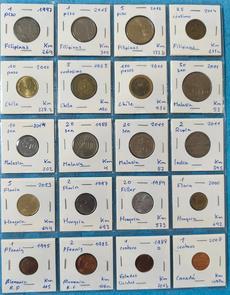 世界上有166枚来自54个国家的硬币，以及12张UNC品质的钞票。时期为1900-2000年。.  (没有保留价) #1.0