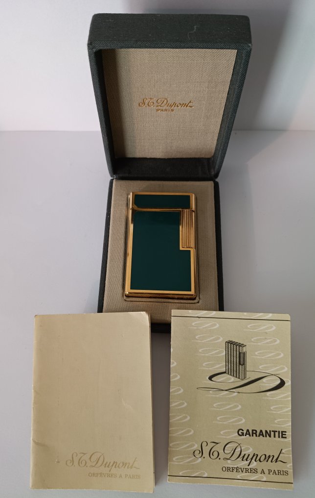 S.T. Dupont - L1 "Green lacquer-Gold plated" - 沒有保留價 - 打火機 - 鍍金, 漆 #1.0