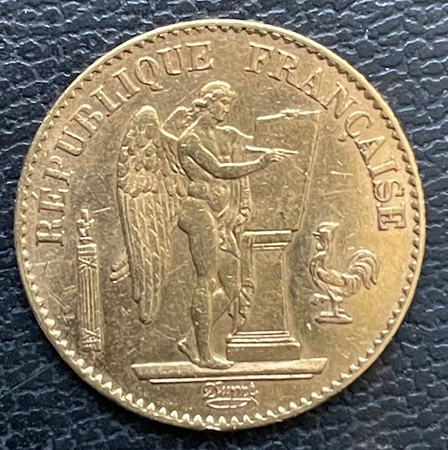 França. III República (1870-1940). 20 Francs 1874-A, Paris #1.0