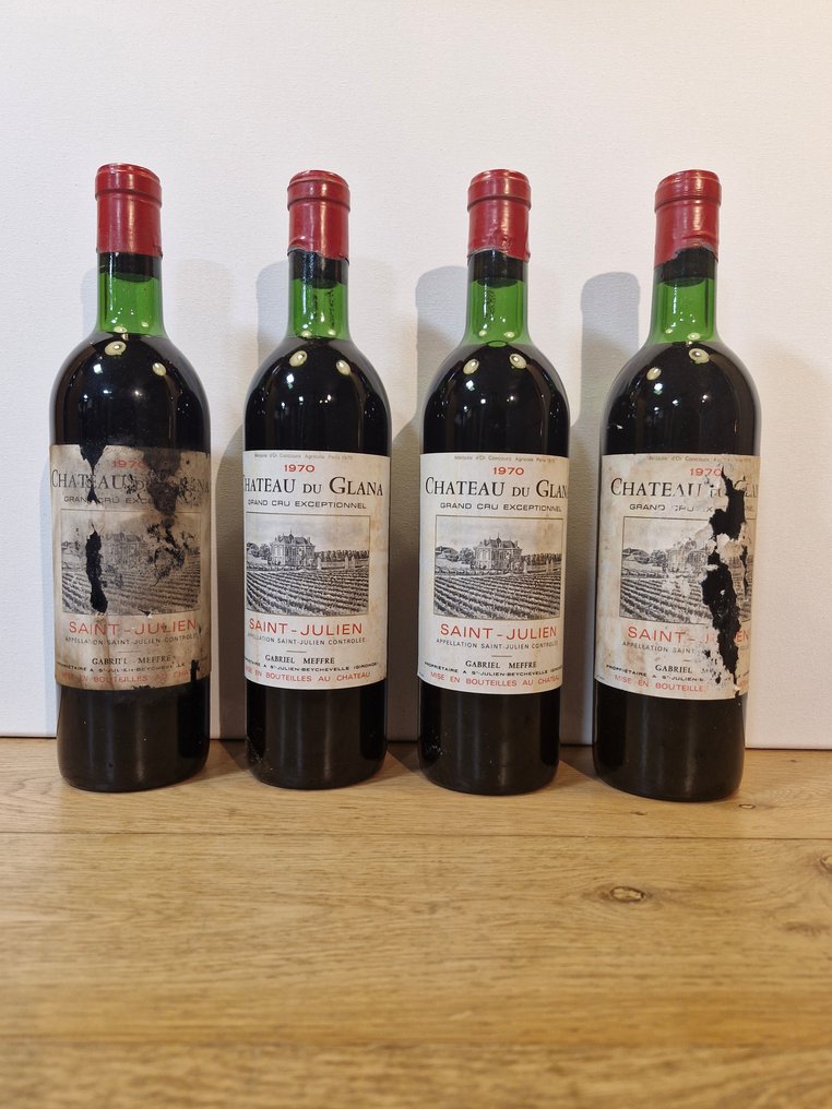 1970 Chateau du Glana - Saint-Julien Grand Cru - 4 Flasker (0,75 l) #1.0