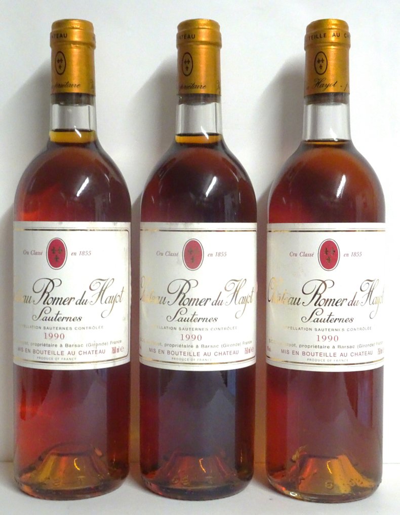 1990 Château Romer du Hayot - Sauternes 2ème Grand Cru Classé - 3 Bottles (0.75L) #1.0