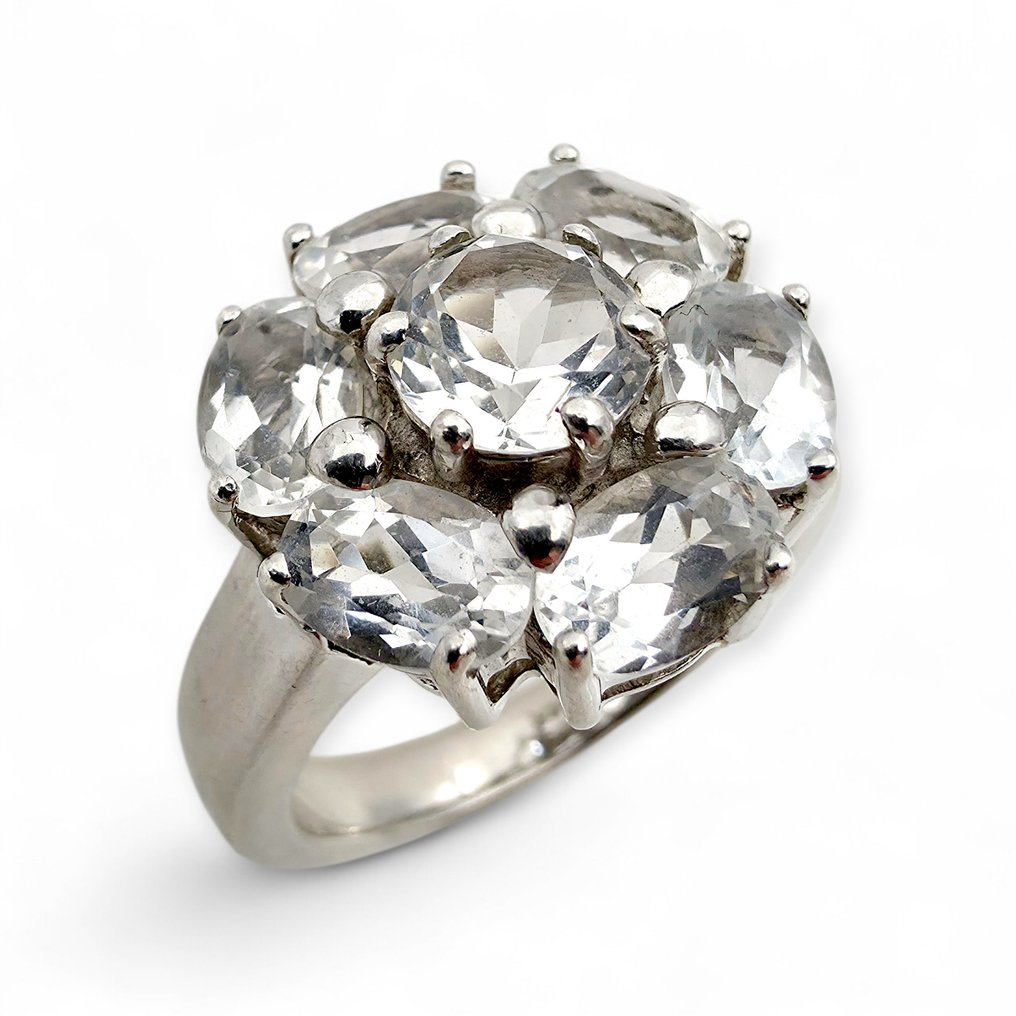 No reserve price - Ring Silver - White Topaz (Certified) #2.1