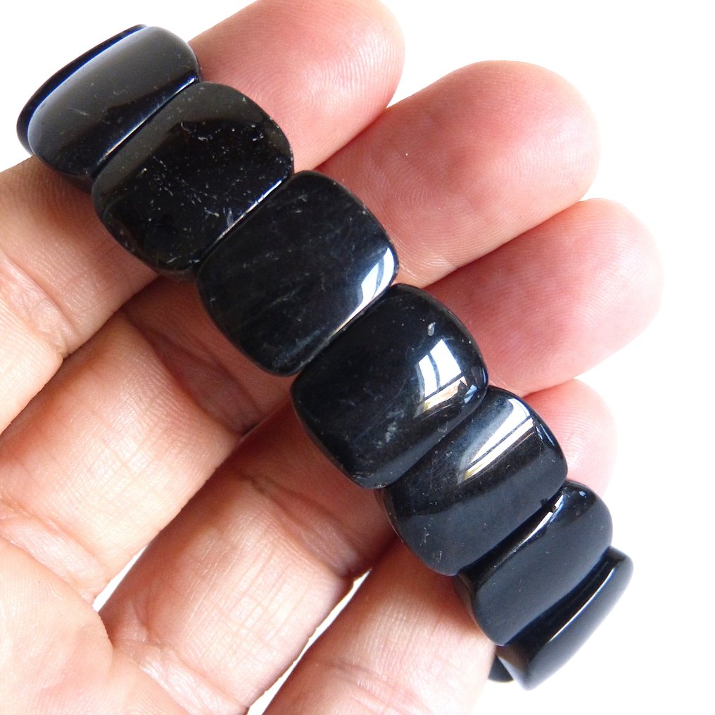 精美的巴西黑色碧玺手链 - 8厘米- 50 g #3.2