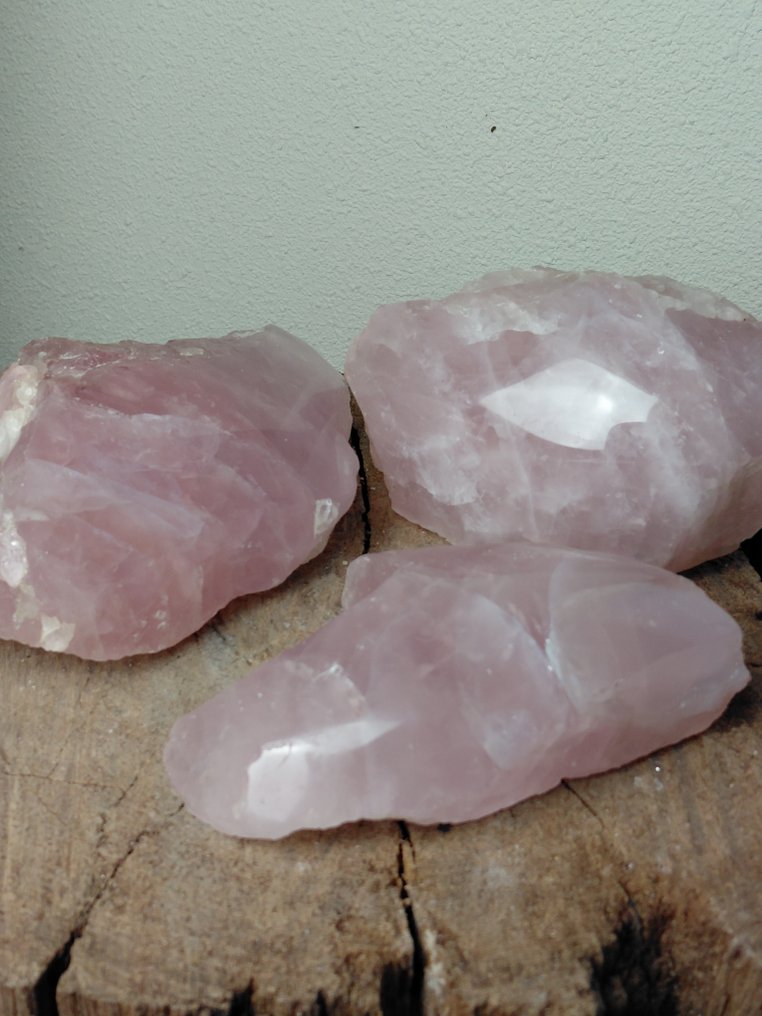 大型超大号原石/抛光玫瑰石英矿石 - 高度: 15 cm - 闊度: 6 cm- 2.8 kg - (3) #4.3