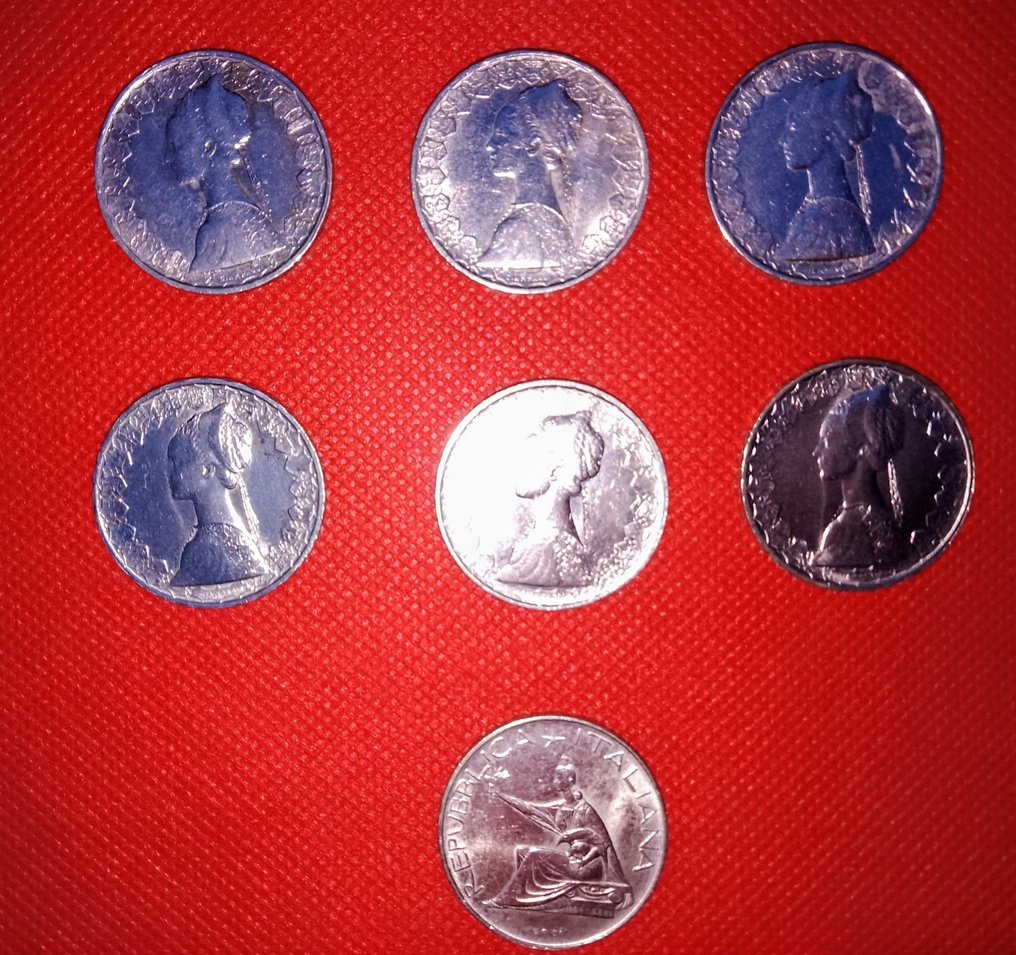 Italie, République 500 Lire 1958-1966 (7 monete) (Sans prix de réserve) #1.0