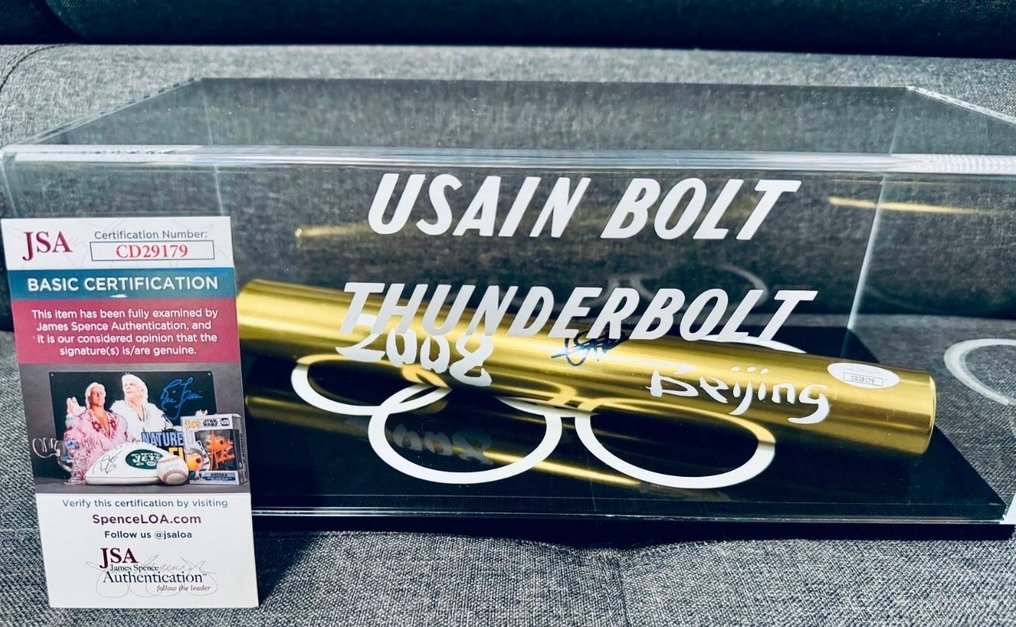 Olympische Spiele Peking 2008 - Usain Bolt - ondertekende Baton  #1.0