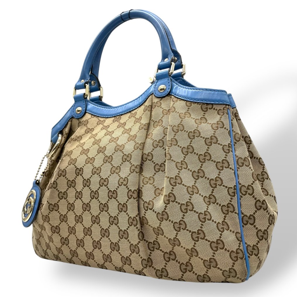 Gucci - GG Canvas Sukey Tote Bag Handbag with Charm - Τσάντα #1.0