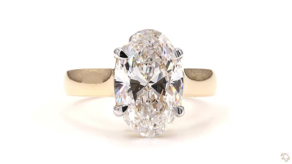 戒指 - 18 克拉 黃金 - 4.02ct. tw. 鉆石 (實驗室培育) - D(无色) #1.0