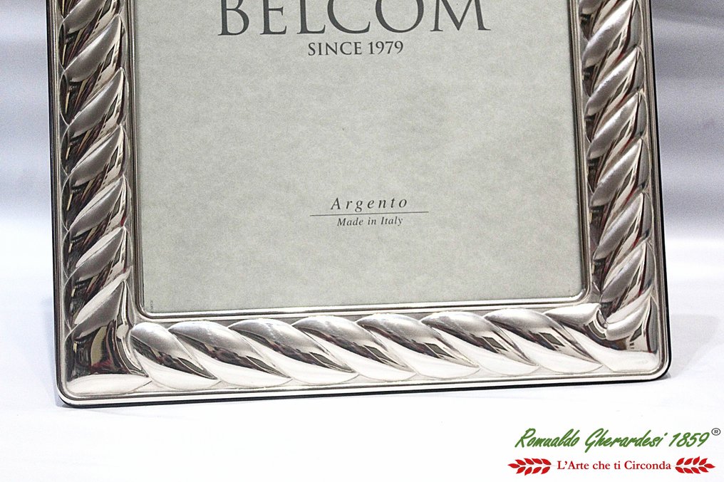 Belcom in argento 925 grande misura 28x33 Base legno di mogano - Cornice - silver laminated #1.0