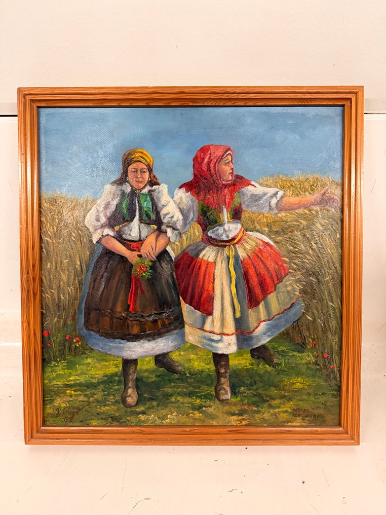 Joža Uprka (1861-?), Nachfolger - Junge Bäuerinnen im Feld #2.1
