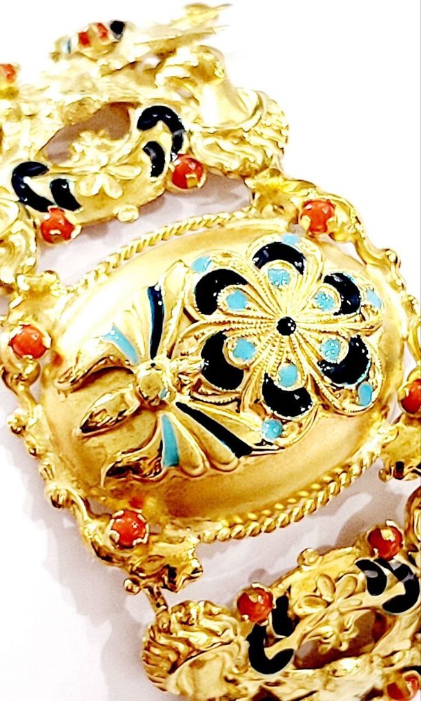 Bracelet - 18 kt. Yellow gold Coral #1.0