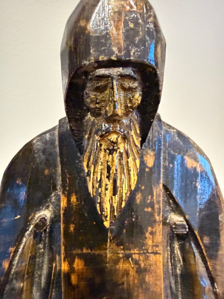 Russian folk art - 小塑像 - Saint Nil Stolobensky - 雕刻木材 #1.0