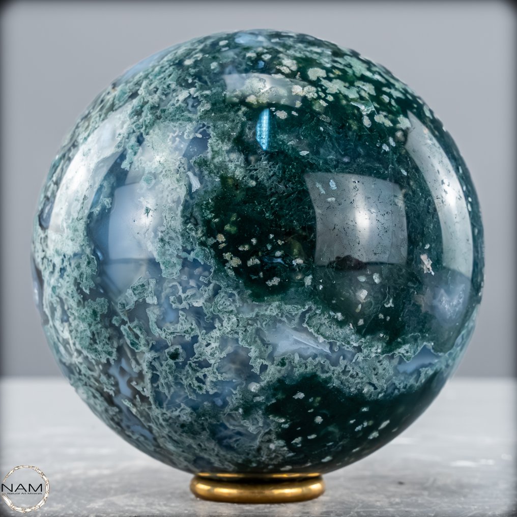 Musgo artístico natural raro - Ágata Sphere, Brasil- 1045.82 g #1.0