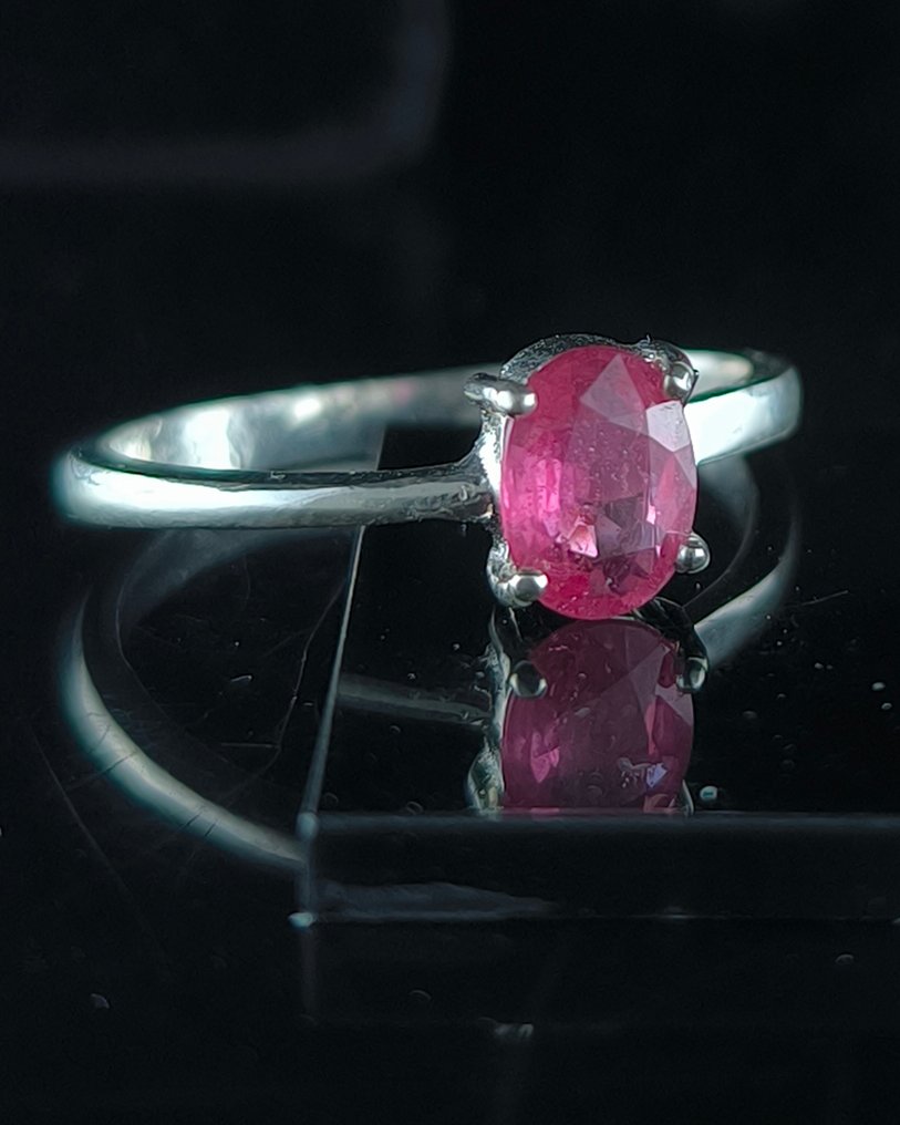 紅寶石 - 銀 - 戒指 - 純銀 #1.0