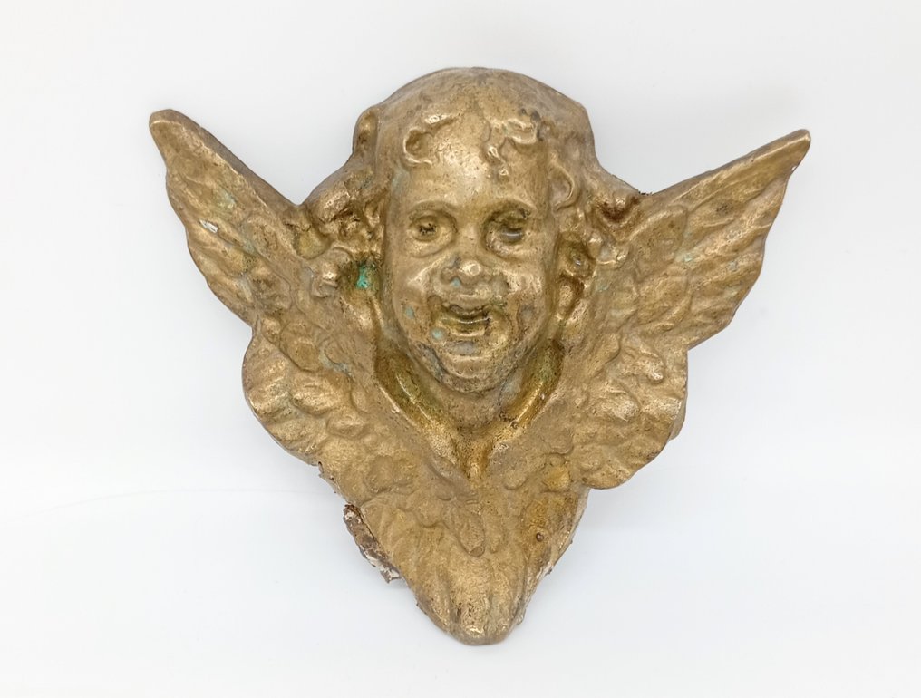 Relief, Putto Alato - XIX secolo - 11.5 cm - Bronze doré #1.0