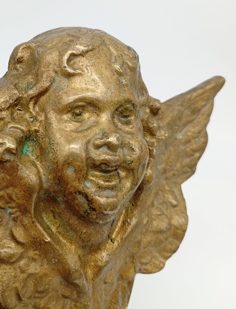 Relief, Putto Alato - XIX secolo - 11.5 cm - Bronze doré #3.2
