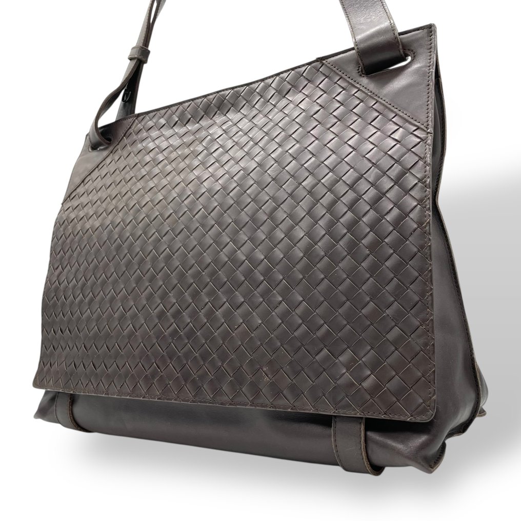 Bottega Veneta - Intrecciato Woven Leather Shoulder Messenger Bag - Geantă de umăr #1.0