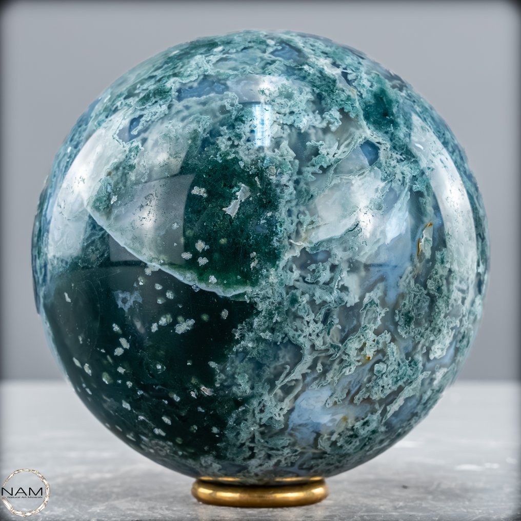 Musgo artístico natural raro - Ágata Sphere, Brasil- 1045.82 g #3.2