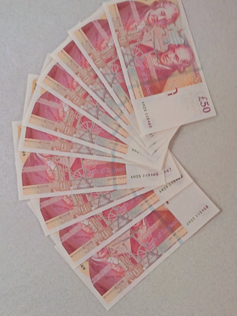 Great Britain. - 10 x 50 Pounds 2010 - Pick 393 #1.0