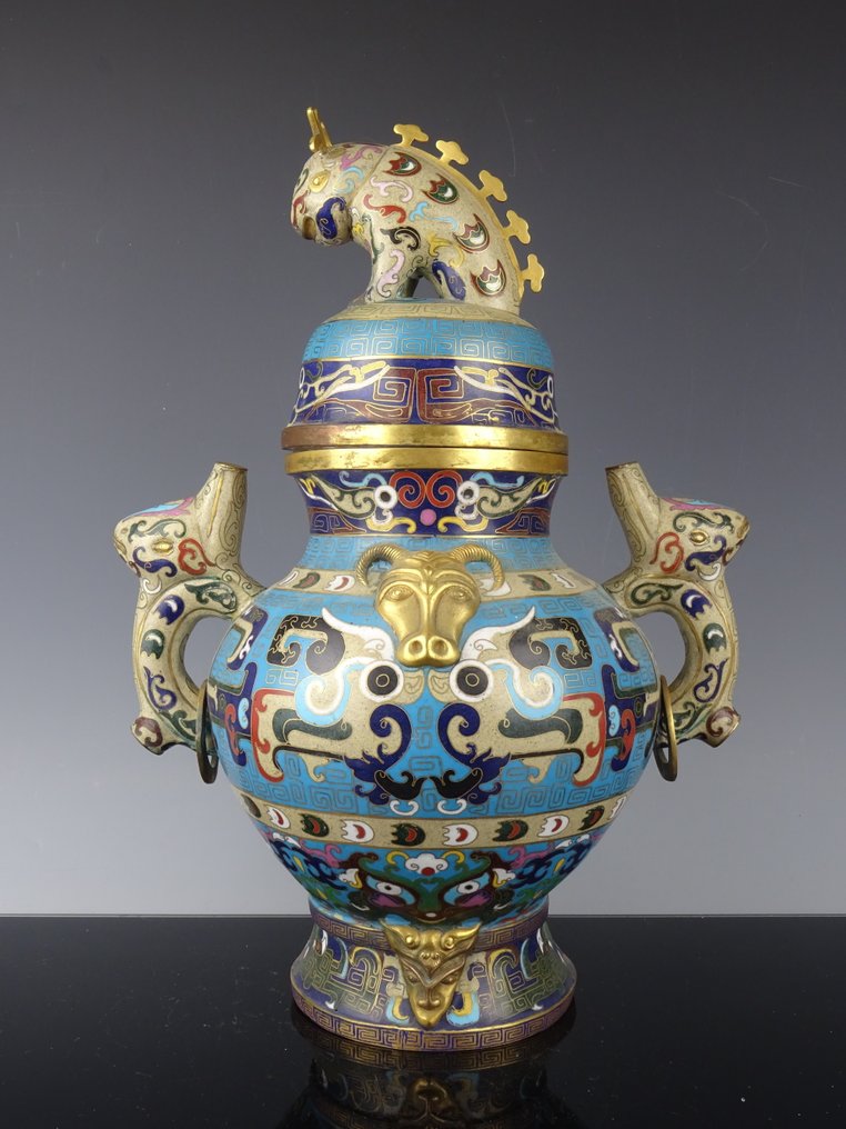Vaso - Bronzo, Cloisonné emaille - Cina - Guangxu (1875-1908) #1.0