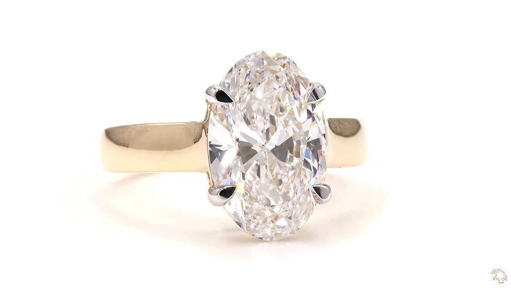 戒指 - 18 克拉 黃金 - 4.02ct. tw. 鉆石 (實驗室培育) - D(无色) #3.2