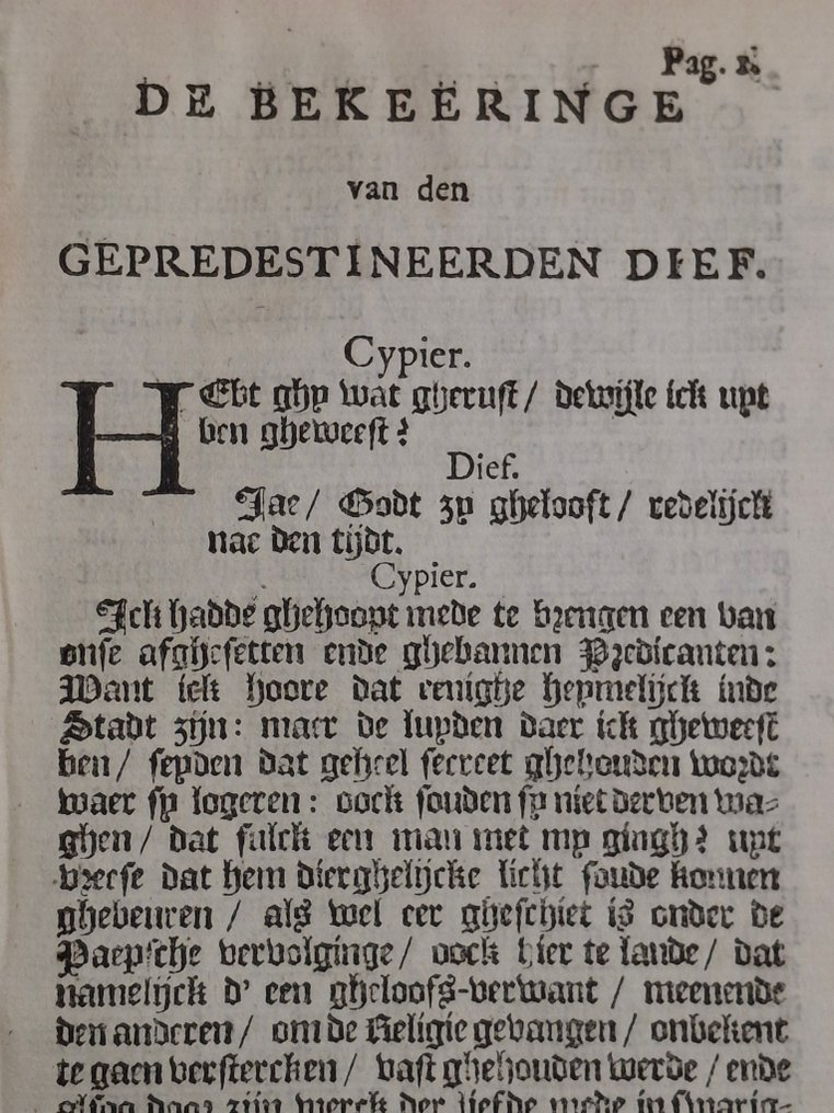 [remonstrantie] - Bekeeringe van den gepredestineerden Dief - 1760 #1.0