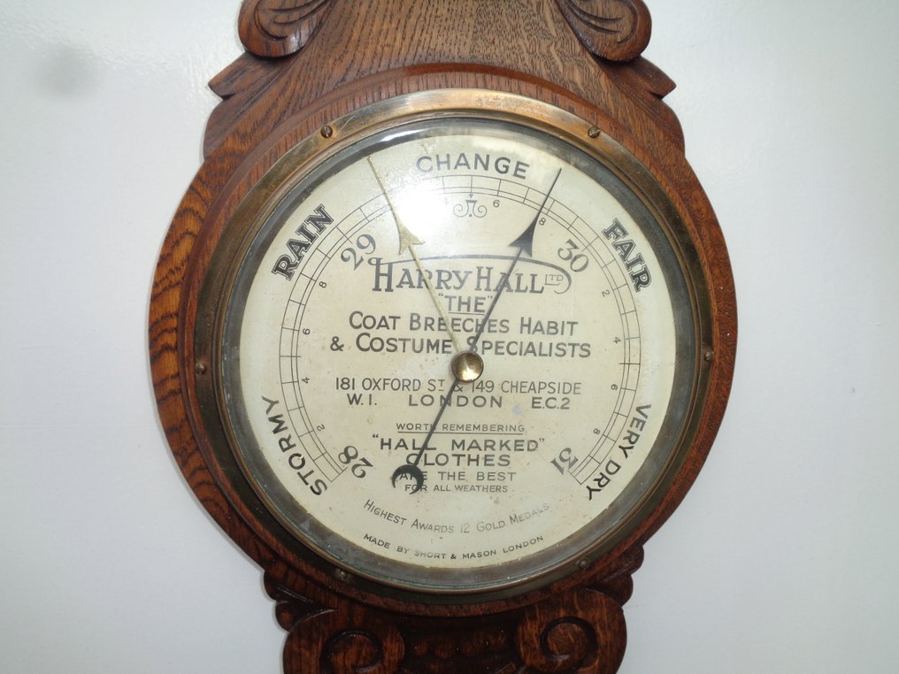 Short & Mason Aneroid barometer - 木 - Harry Haal 重新声明 Barom。 #1.0