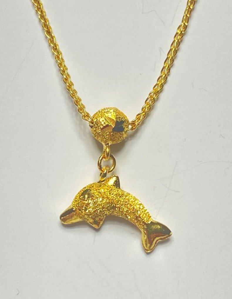 没有保留价 - 吊坠项链 - 23克拉 黄金 #1.0