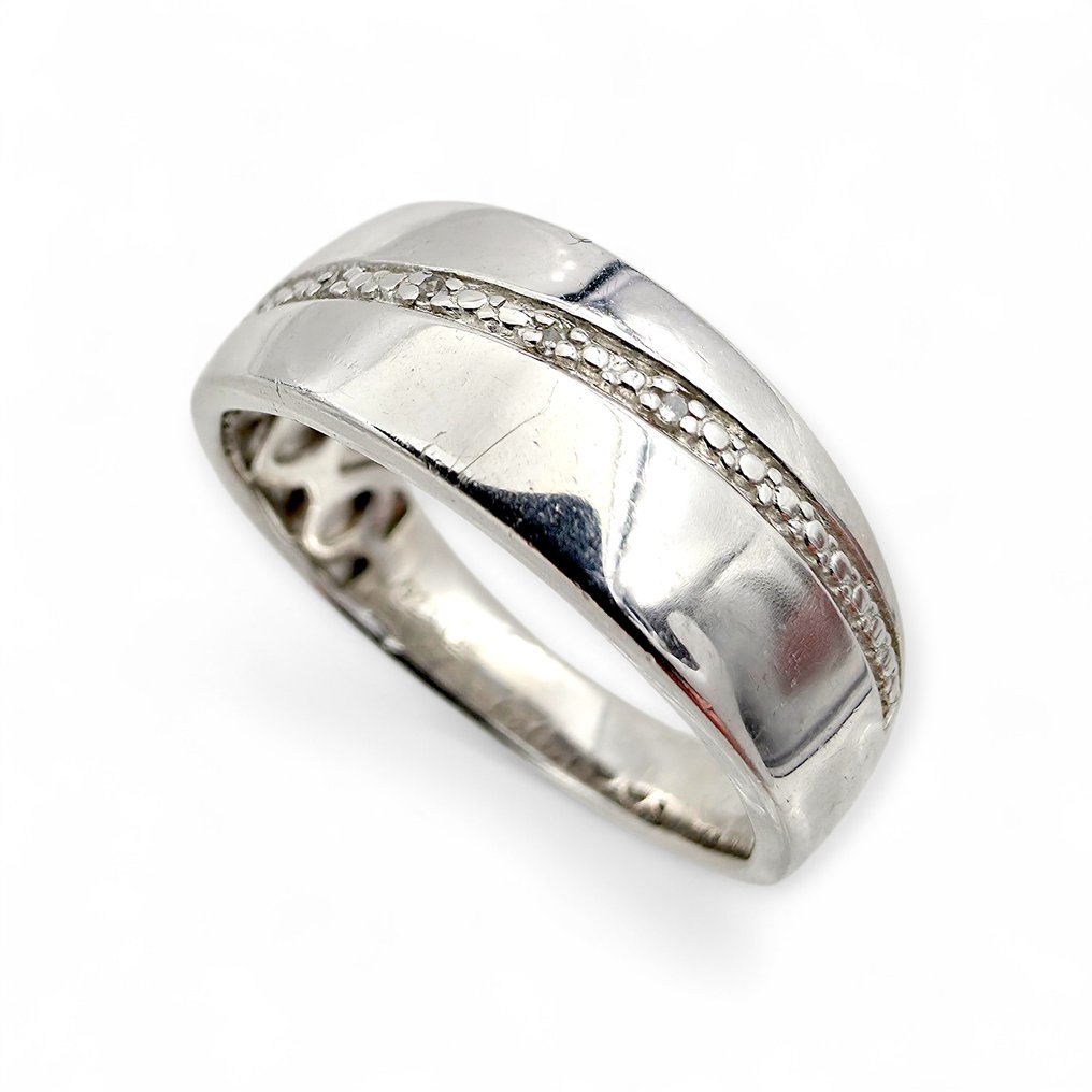 No reserve price - Ring Silver - Diamond (Certified) #2.1