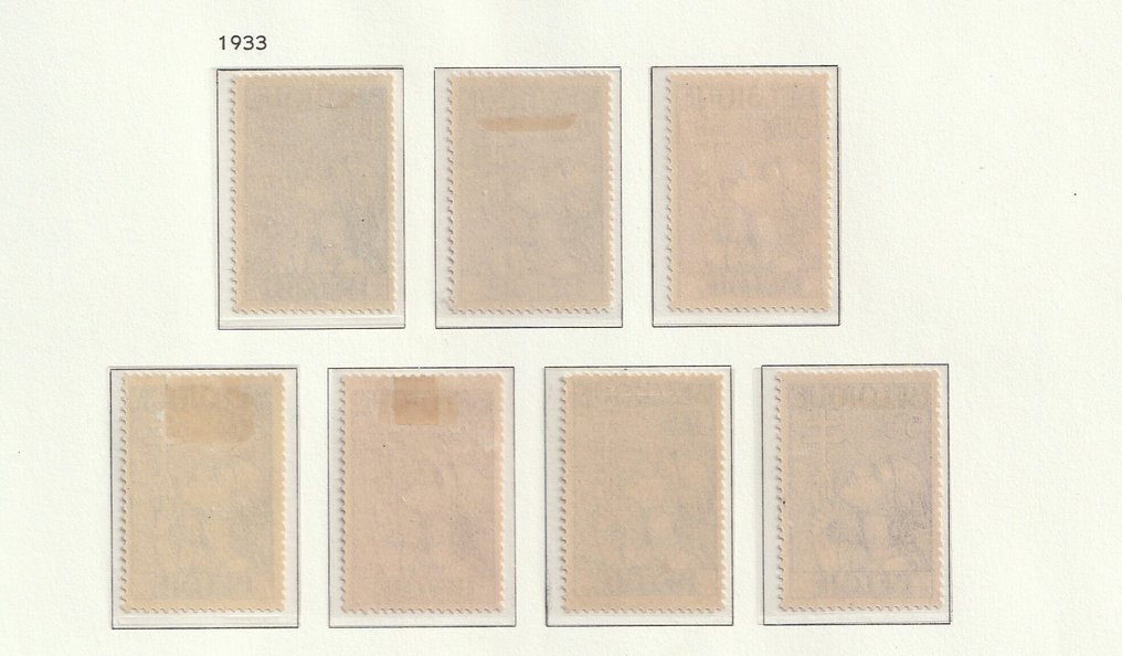 比利时 1933/1935 - 完整系列,包括“Croix de Lorraine”和“Chevaliers”系列,以及第4组的邮票。 #2.1