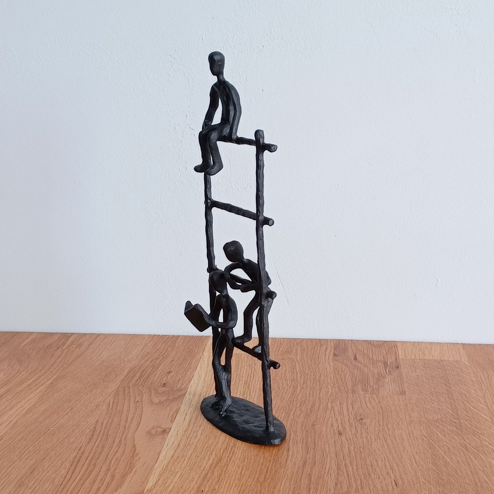 Skulptur, équilibre sur échelle - 25 cm - fer forgé #3.2